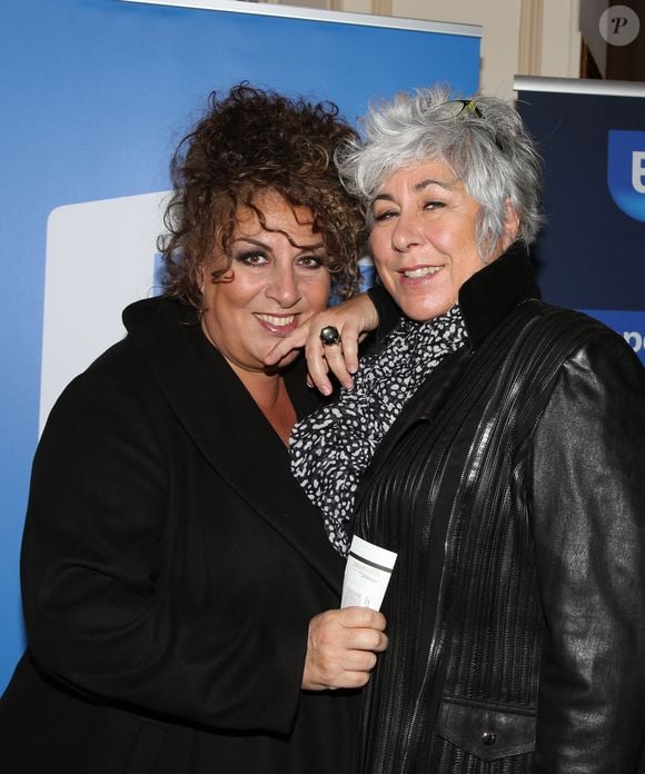 Exclusif - Marianne James et sa soeur Pascale (Scaly) - People au spectacle "Elles se croient toutes Joly" en hommage à Sylvie Joly, mis en scène par Pierre Palmade, au théâtre de Paris dans le 9ème arrondissement à Paris, le 26 octobre 2015 © Denis Guignebourg/Bestimage