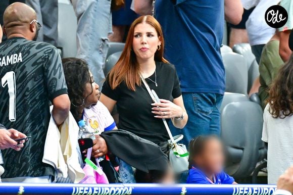 Jessica Grondin Samba (épouse de Brice Samba) dans les tribunes lors de la demi-finale du Championnat d'Europe de football (Euro 2024) opposant l'Espagne à la France (2-1) à Munich, en Allemagne, le 9 juillet 2024. © Bestimage