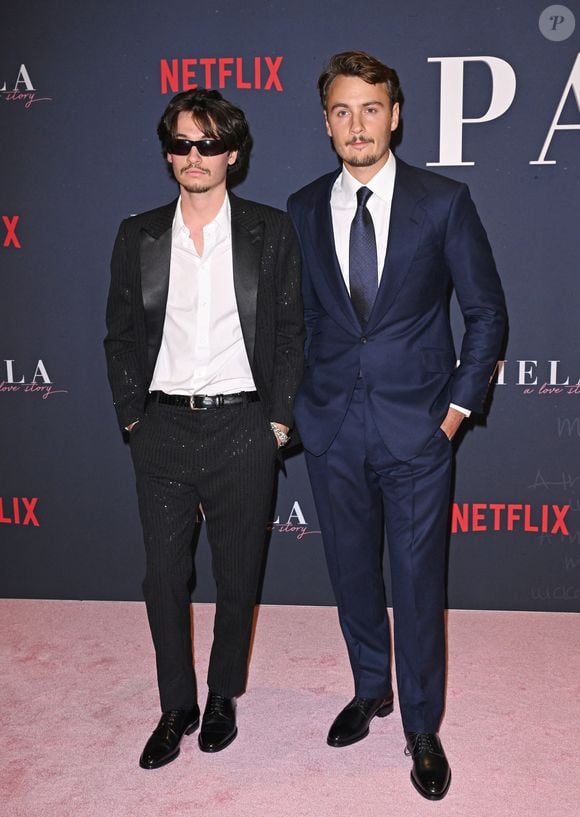 Dylan Jagger Lee et Brandon Thomas Lee. - Première du documentaire consacré à Pamela Anderson, "Pamela, une histoire d'amour" (Netflix) à Hollywood, le 30 janvier 2023.

©Bestimage