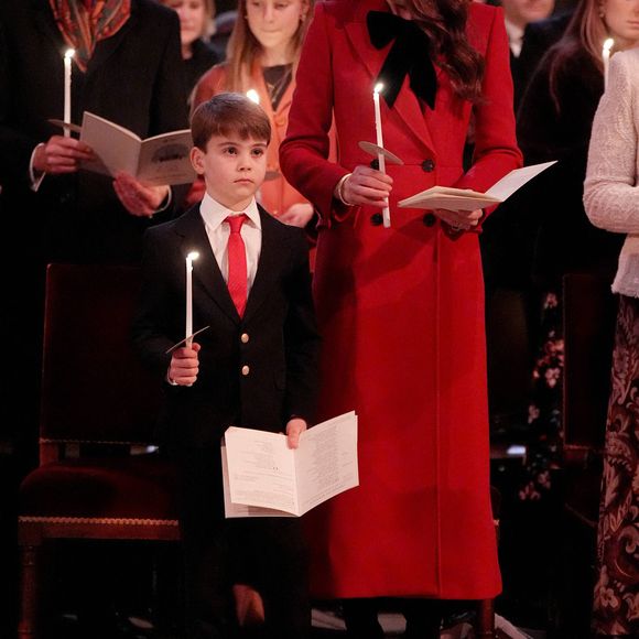 Le prince Louis et la princesse de Galles lors du service de chants de Noël Together At Christmas à l'abbaye de Westminster à Londres, Royaume-Uni, le 6 décembre 2024. Photo by Aaron Chown/PA Wire/ABACAPRESS.COM