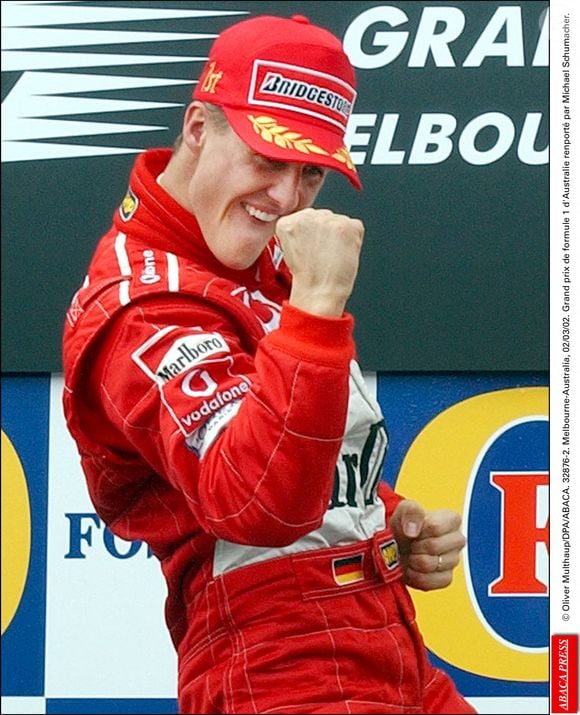 © Oliver Multhaup/DPA/ABACA. 32876-2. Melbourne-Australie, 02/03/02. Grand prix de formule 1 d'Australie remporté par Michael Schumacher.