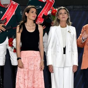 Charlotte Casiraghi et sa mère la princesse Caroline de Hanovre lors de la seconde soirée de la 17ème édition du Longines Global Champions Tour à Monaco, le 30 juin 2023. © Bruno Bebert/Bestimage