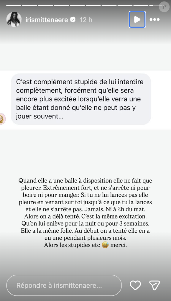 Une confidence qui n'a pas franchement plu à un internaute, lequel s'est permis de reprendre Iris Mittenaere en commentaire.

Iris Mittenaere se confie sur Instagram.
