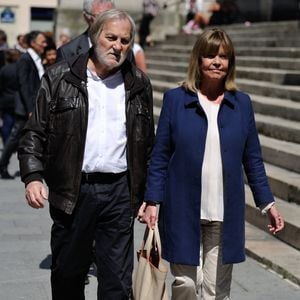 Chantal Goya et Jean-Jacques Debout lors des obsèques de l'acteur Roger Dumas qui se sont déroulées à l'église Saint Roch à Paris, France, le 7 juillet 2016. Photo by ABACAPRESS.COM