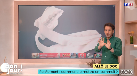 Vincent Valinducq donne des astuces anti-ronflements dans "Bonjour", le 9 avril 2025, sur TF1