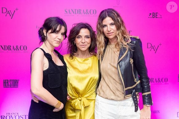 Exclusif - Hortense d'Estève, Sandra Sisley, Isabelle Funaro à la soirée "bal patché" à la suite Sandra & Co lors du Festival International des Séries de Cannes, Canneseries Saison 8, à l’hôtel JW Marriott Cannes le 26 avril 2025. © Aurelio Stella / William Sanches Tavares / Evenjoy / Bestimage