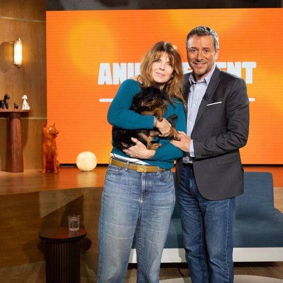 Gwendoline Hamon, Bernard Montiel sur plateau de l'émission "Animalement Vôtre" présentée par Bernard Montiel et diffusée le 15 février 2026 sur France 3, à Paris, France, le 13 janvier 2026. © Julien Sarkissian/Bestimage