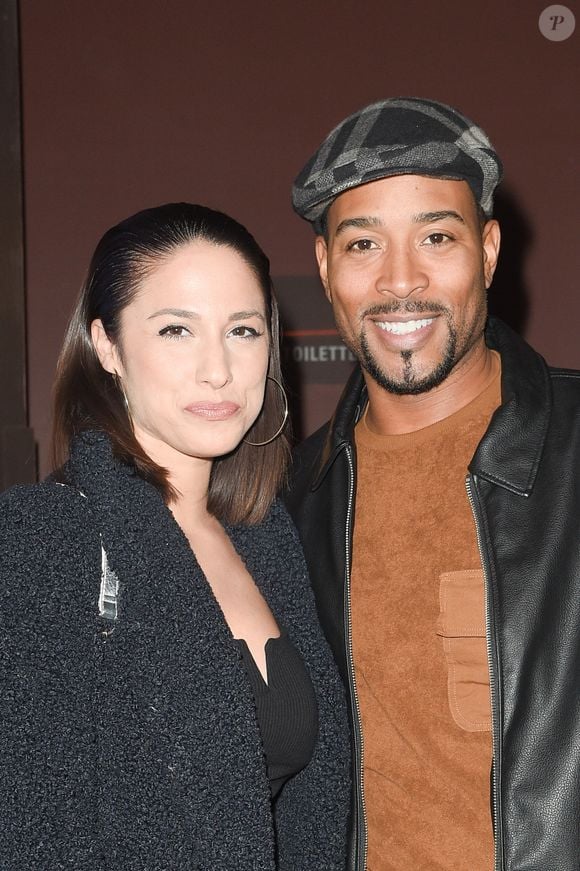 Charlotte Namura et son mari Jean-Luc Guizonne (Star academy) - Avant-première de la série télévisée "La vérité sur l'affaire Harry Quebert" au cinéma Gaumont Marignan à Paris, France, le 12 novembre 2018. © Coadic Guirec/Bestimage