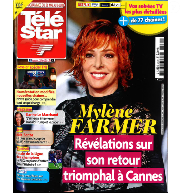 Téléstar du 31 mai 2025 avec Mylène Farmer ©Télé Star