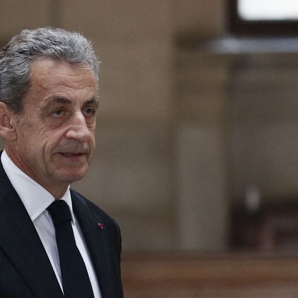 L'ex président Nicolas Sarkozy arrive à son procès en appel dans l'affaire Bygmalion sur le financement illégal de sa campagne présidentielle perdue de 2012, au Palais de justice, Ile de la Cité, à Paris, France, le 24 novembre 2023. © Christophe Clovis/Bestimage