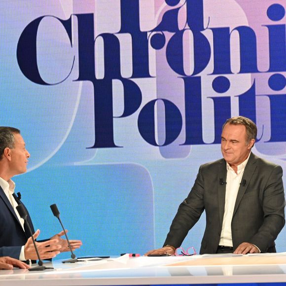 Bruce Toussaint, Marc-Olivier Fogiel, Christophe Delay et Adeline François - Conférence de rentrée 2022/2023 BFM TV à Paris le 6 septembre 2022. © Coadic Guirec/Bestimage