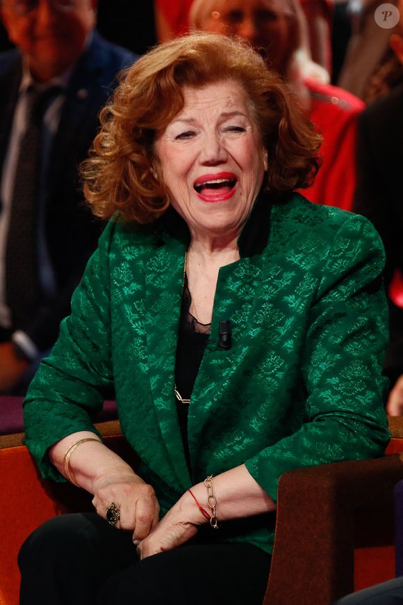 Exclusif - Régine Elmaleh (mère de Gad) lors de l'enregistrement de l'émission "Famille je vous aime" présentée par M. Drucker et qui sera diffusée le 13 juin 2025 sur France 3, aux Studios rive gauche à Paris, France, le 14 avril 2025. © Clovis-Gaffiot/Bestimage