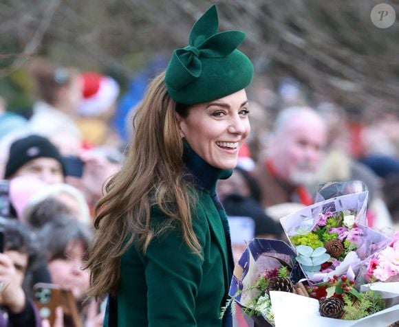 Catherine (Kate) Middleton, princesse de Galles - La famille royale britannique se rend à la messe de Noël à Sandringham le 25 décembre 2024.