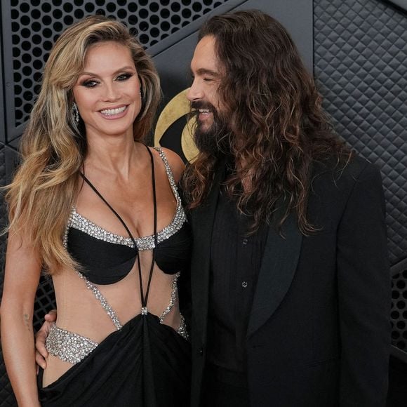 (G-D) Heidi Klum et Tom Kaulitz arrivent à la 66e cérémonie annuelle des Grammy Awards qui se tient à la Crypto.com Arena à Los Angeles, CA, USA, le dimanche 4 février 2024. Photo de Sthanlee B. Mirador/SPUS/ABACAPRESS.COM