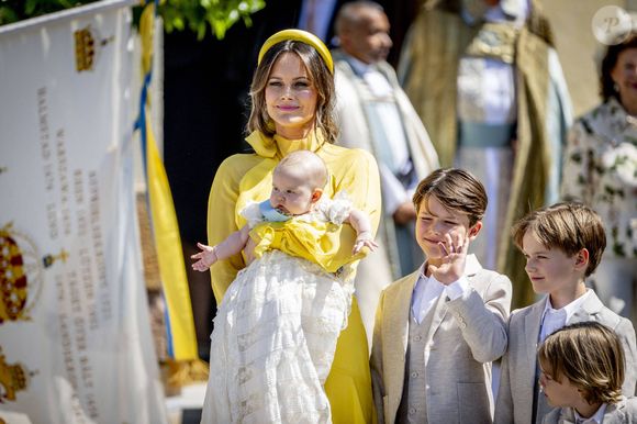 Baptême de la princesse Inès dans l'église du château de Drottningholm sur l'île de Lovön, le jour des noces d'étain du prince Carl Philip de Suède et de la princesse Sofia (Hellqvist) de Suède, le 13 juin 2025.
© Dana Press / Bestimage