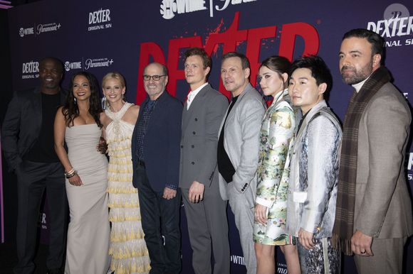 Reno Wilson, Christina Milian, Sarah Michelle Gellar, Clyde Phillips, Patrick Gibson, Christian Slater, Molly Brown, Alex Shimizu et James Martinez à la première de la série Showtime / Paramount+ Dexter: Original Sin au SVA Theater. New York, le 11 décembre 2024. Action Press / Bestimage.