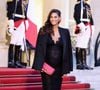 Tatiana Silva (enceinte, ancienne miss Belgique) arrivant au dîner d'état au palais de l'Elysée à Paris en l'honneur de la visite du roi et de la reine de Belgique en France le 14 octobre 2024.

© Dominique Jacovides / Bestimage