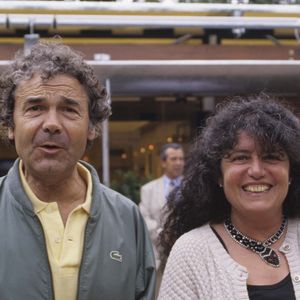 Pierre Perret et sa femme Rebecca à Roland Garros en 1994. © Bernard LEGUAY via Bestimage