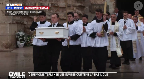 Fin des obsèques d'Emile Soleil à la basilique Sainte-Marie-Madeleine de Saint-Maximin-la-Sainte-Baume (Var) le 8 février 2025.