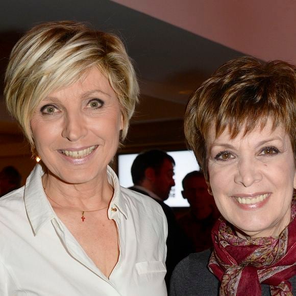 Evelyne Dhéliat et Catherine Laborde - Soirée de lancement de la campagne "My Positive Impact" de la Fondation Nicolas Hulot à l'Espace Vivendi à Paris, le 11 mars 2015.