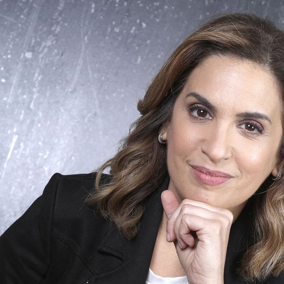 Exclusif - Sonia Mabrouk pose lors de l'enregistrement de l'émission "Chez Jordan de Luxe" à Paris le 16 octobre 2024. © Cédric Perrin/Bestimage