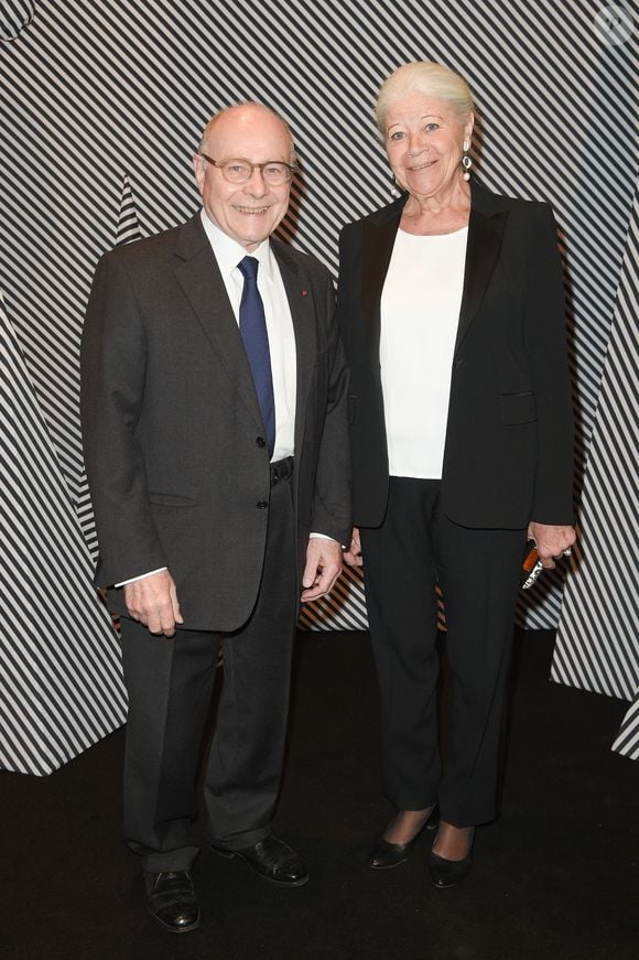 Rétro - Décès de Alain Pompidou scientifique et homme politique français. Il était le fils adoptif de Georges et Claude Pompidou - Alain Pompidou et sa femme Nicole - Dîner de gala annuel de la société des amis du Centre Pompidou "Black & White" au centre national d'art et de culture Georges-Pompidou à Paris, France, le 10 avril 2018. © Coadic Guirec/Bestimage