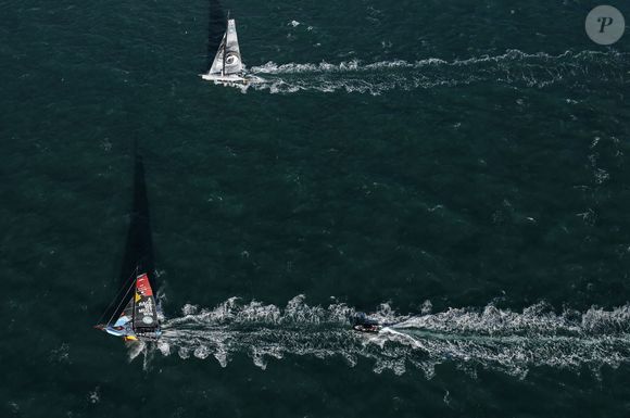 Départ de la Route du Rhum-Destination Guadeloupe 2022, course transatlantique en solitaire, Saint-Malo - Guadeloupe (6 562 kilomètres) à Saint-Malo, France, le 6 novembre 2022. © Pierre Bouras/Panoramic/Bestimage