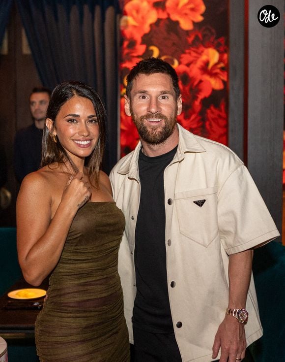 Lionel Messi et Antonela Roccuzzo au restaurant japonais Gekko à Miami, en Floride, États-Unis, le 2 mars 2024. Photo de Seth Browarnik/Instarimages/Abaca