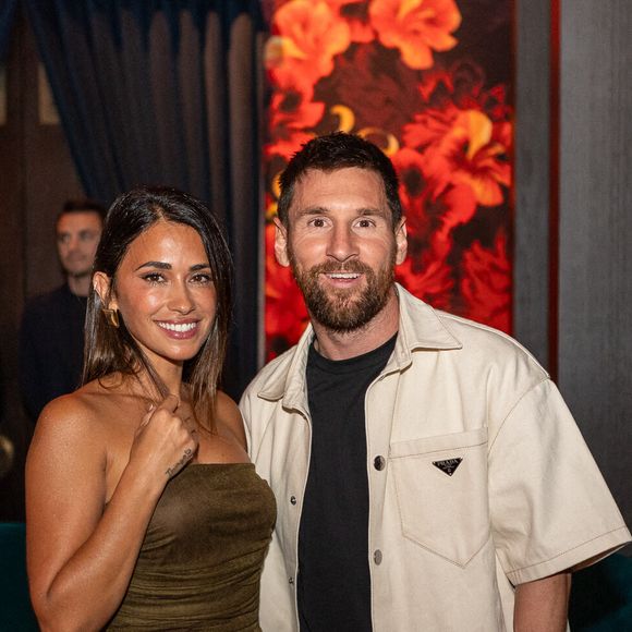 Lionel Messi et Antonela Roccuzzo au restaurant japonais Gekko à Miami, en Floride, États-Unis, le 2 mars 2024. Photo de Seth Browarnik/Instarimages/Abaca