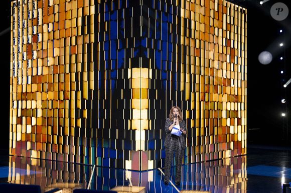 Exclusif - Faustine Bollaert lors de l'enregistrement de l'émission "La Boîte à secrets", présentée par F.Bollaert et diffusée le 26 septembre 2025 sur France 3, dans les studios du Lendit à Saint-Denis, Seine Saint-Denis, France, le 8 septembre 2025. © Pierre Perusseau/Bestimage