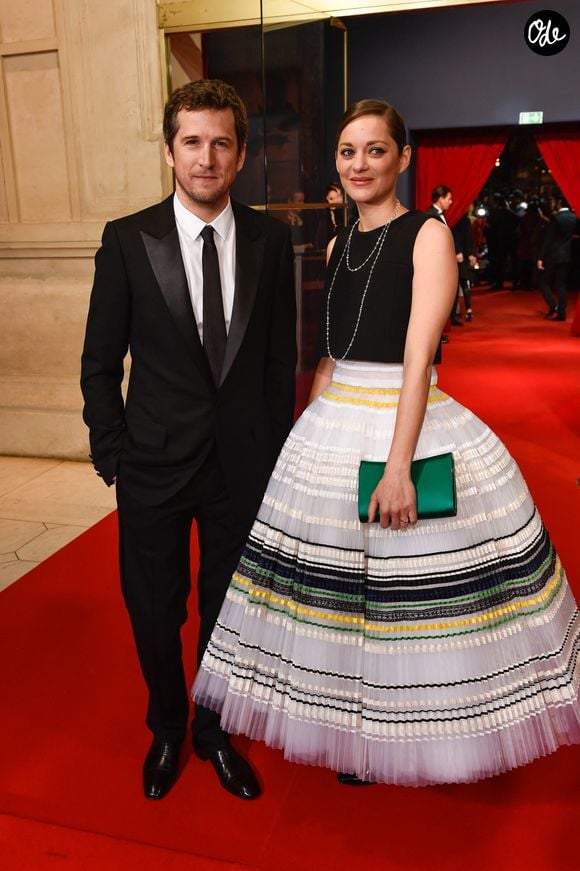 Marion Cotillard et Guillaume Canet à leur arrivée à la 40e cérémonie des César, qui s'est tenue au Théâtre du Châtelet à Paris, en France, le 20 février 2015. Photo de Bernard-Briquet-Gouhier/ABACAPRESS.COM