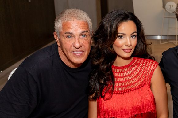 Exclusif - Samy Naceri et sa compagne Sofia Athena lors de la soirée d'anniversaires de Massimo Gargia et Thierry Schneider à l'Hôtel de Paris à Saint-Tropez. © Aurelio Stella / Bestimage