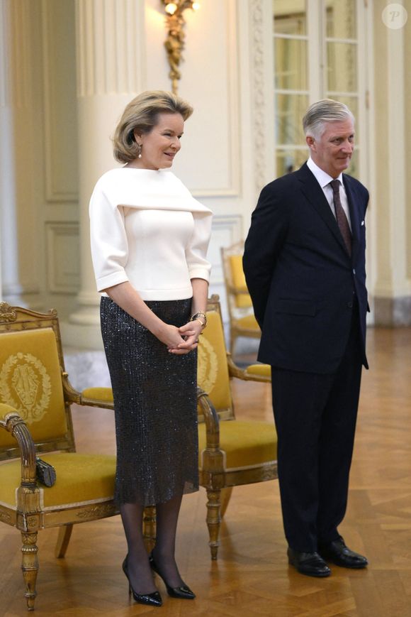 Le roi Philippe de Belgique et la reine Mathilde de Belgique accueillent le secrétaire général de l'OTAN pour la nouvelle année, le 15 janvier 2026 à Laeken, Belgique, 15/01/2026 

Photo by Philip Reynaers / Photonews