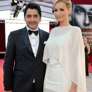 Adriana Karembeu et son compagnon Andre (Aram) Ohanian participent a la ceremonie des remises de recompenses du 53eme Festival de Television de Monte Carlo au Grimaldi Forum le 13 juin 2013. JUNIOR / BESTIMAGE