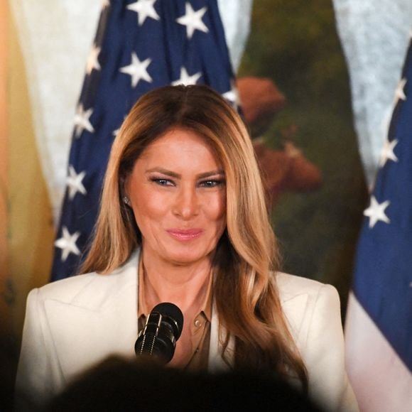 La Première dame des États-Unis, Melania Trump, prend la parole lors d'une réception pour Fostering the Future Together : Une coalition mondiale, qui s'est tenue au Lotte New York Palace à New York, NY, le 23 septembre 2025. © Landaos Efren/SPUS/ABACA