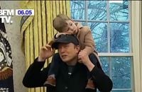 Elon Musk avec son fils de 4 ans, X, dans le bureau ovale de Donald Trump. Images diffusées par BFMTV