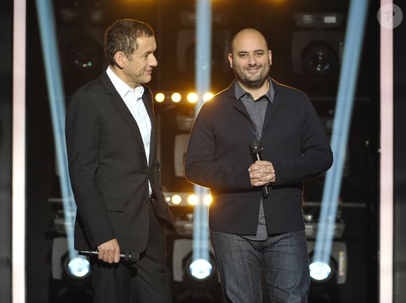 Dany Boon et Jérôme Commandeur - Enregistrement de l'émission "Le Grand Show fête le Cinéma" à Paris, qui sera diffusée le 25 juin en prime time sur France 2. 
© Jacovides-Perusseau / Bestimage