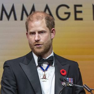 Le prince Harry prononce un discours lors du dîner national d'hommage à True Patriot Love à Toronto le jeudi 6 novembre 2025. Photo by Eduardo Lima/The Canadian Press/ABACAPRESS.COM