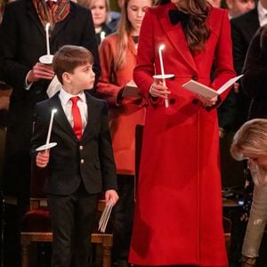 Le prince Louis de Galles et Catherine (Kate) Middleton, princesse de Galles - La famille royale d'Angleterre assiste à la messe "Together At Christmas Carol" à l'abbaye de Westminster à Londres, Royaume-Uni le 6 Décembre, 2024