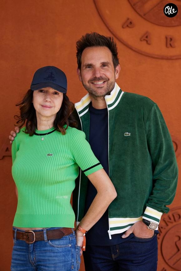Delphine Michalak et son mari Christophe Michalak au village lors des Internationaux de France de tennis de Roland Garros 2024, à Paris, France, le 4 juin 2024. © Jacovides-Moreau/Bestimage