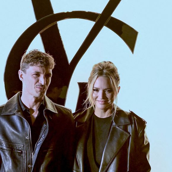 Niels Schneider et Virginie Efira assistent au défilé Saint Laurent Womenswear Fall Winter 2024 2025 dans le cadre de la semaine de la mode à Paris le 27 février 2024 à Paris, France. Photo by ABACAPRESS.COM