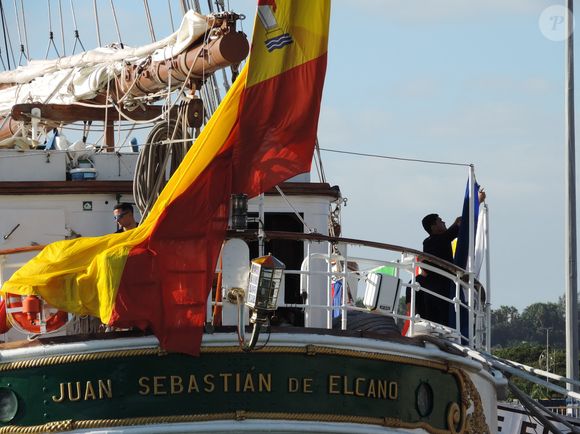 La princesse Leonor d’Espagne est arrivée aux Îles Canaries, première étape de son voyage de six mois en mer, 17 janvier 2025. © Mercedes Menendez/Pacific Press/Bestimage