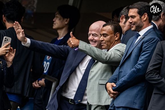 Gianni Infantino, président de la Fifa et Cafu, ancien joueur brésilien, et Samir Xaud, président de la CBF, lors du match de la phase de groupes de la Coupe du Monde de la FIFA 2026 entre le Brésil et le Japon au Houston Stadium à Houston, Texas, États-Unis, le 29 juin 2026. @SPP / PsnewZ / Bestimage