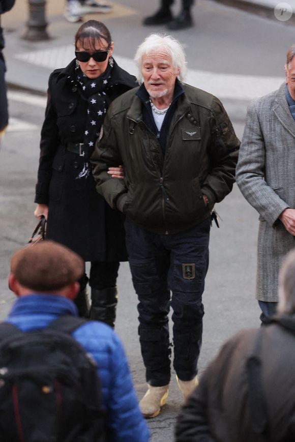 Le chanteur, auteur et compositeur français Hugues Aufray lors d'une messe à la mémoire de l'actrice française Brigitte Bardot à l'église Saint-Roch à Paris, le 28 janvier 2026. Photo by Nasser Berzane/ABACAPRESS.COM