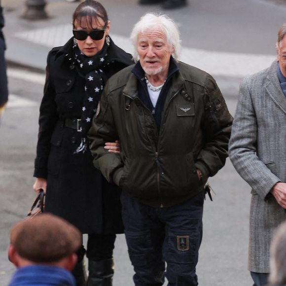 Le chanteur, auteur et compositeur français Hugues Aufray lors d'une messe à la mémoire de l'actrice française Brigitte Bardot à l'église Saint-Roch à Paris, le 28 janvier 2026. Photo by Nasser Berzane/ABACAPRESS.COM