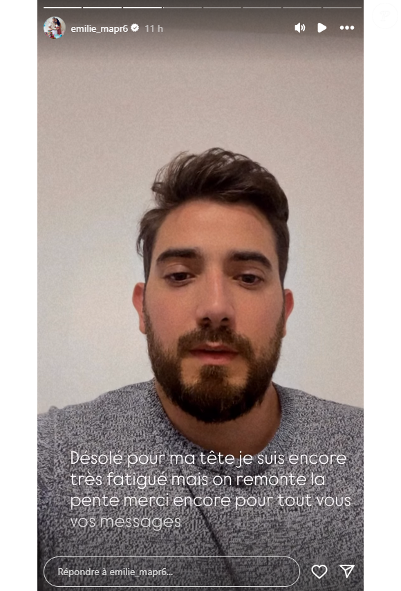 En story sur Instagram lundi 29 septembre, il donne des nouvelles.

Michael, le compagnon d'Emilie (Mariés au premier regard), donne des nouvelles après sa prise en charge. En story sur Instagram le 29 septembre 2025.
