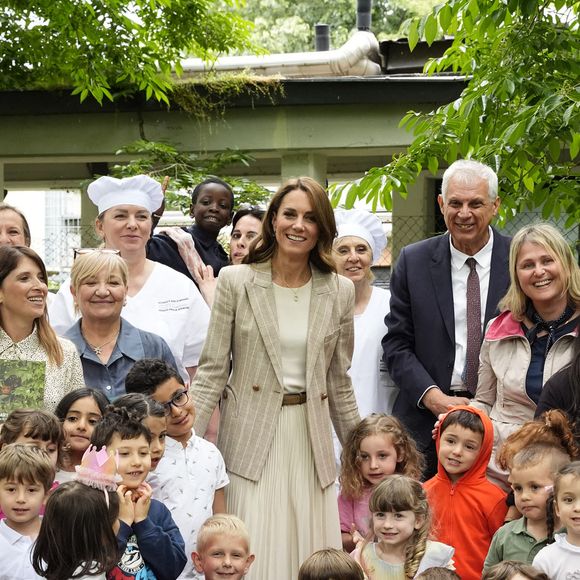 Catherine (Kate) Middleton, princesse de Galles, visite l'école maternelle Salvador Allende à Reggio Emilia (Italie), lors de son voyage consacré à la petite enfance, le 14 mai 2026.
© GOFF / Bestimage