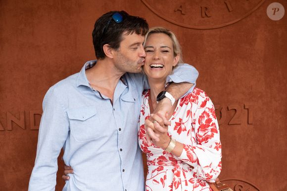 Elodie Gossuin et son mari Bertrand Lacherie assistent aux Internationaux de France 2021 à Roland Garros le 12 juin 2021 à Paris, France. Photo by Laurent Zabulon/ABACAPRESS.COM