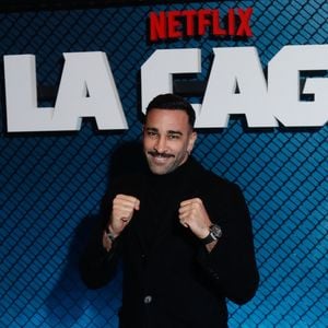 Adil Rami - Avant-première de la série "La cage" se déroulant dans le monde du MMA réalisée par F. Gastambide avec l'aide de D. Krespine qui sera diffusée sur Netfilx à partir du 8 novembre 2024 au Cinéma Pathé Palace à Paris le 4 novembre 2024. © Christophe Clovis / Bestimage