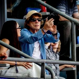 Mick Jagger, Melanie Hamrick et son fils Deveraux, Athlétisme au Stade de France dans le cadre des Jeux olympiques d'été 2024, Jour 15 à Paris, France, 10 août 2024.